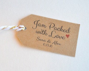 Etiquetas pequeñas Kraft marrones llenas de amor: etiquetas personalizadas para regalos y recuerdos de boda
