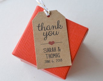 Kraft Brown Small Label Tags - Custom Wedding Favor & Gift Tags - Thank You Tag