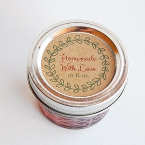2&quot; Round Sticker Label Tags - Custom Favor & Gift Tags - Homemade with Love, Handmade With Love, Made with Love
