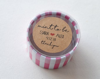30 Kraft Brown 1.5" Round Sticker Label Tags  - Custom Wedding Favor & Gift Tags - Mint to Be