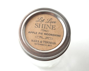 1.5" or 2" Round Sticker Label Tags - Custom Wedding Favor & Gift Tags - Let Love Shine - Moonshine stickers