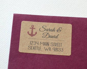 50 adresetiketten Kraft Brown - 1 x 1,5 rechthoek adresetiketten - Adres retouren - Anker