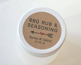 2" Round Kraft Brown Sticker Label Tags - Custom Favor Stickers - BBQ Rub, BBQ Seasoning Stickers, Rub Labels, Spice stickers, Spice Labels