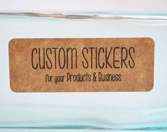 30 Kraft Bruin 1 x 2 5/8 Rechthoekige Sticker Label Tags - Aangepaste sticker afdrukken