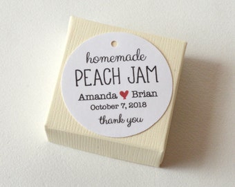Homemade Jam Kraft or White Round Matte Label Tags - Custom Wedding Favor & Gift Tags - 1.5 inch or 2 inch avialable