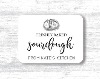 1.5 x 2 inch , Customize with your text, Sourdough, Homemade with Love, Artisan Bread, Tags, Labels - 25 stickers per sheet