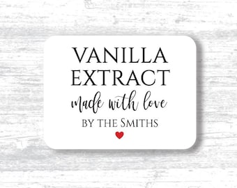 1.5 x 2 inch,  Vanilla Extract, Customize with your text, Tags, Labels - 25 stickers per sheet