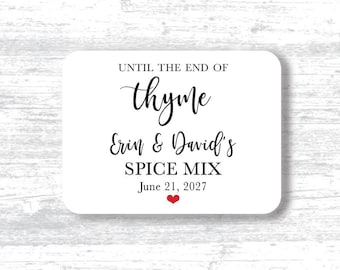1.5 x 2 inch, Until the end of thyme, Wedding, BBQ Rub, Herb Salt, Seasoning, Spice mix, Spice Labels, 25 stickers per sheet