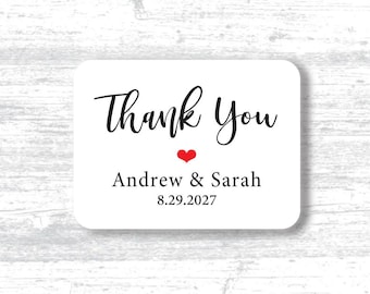 1.5 x 2 inch, Thank you, Favor, Wedding, Baby Shower, Bridal Shower, Custom Favor & Gift Tags, 25 stickers to a sheet