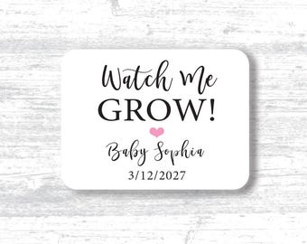 1,5 x 2 inch, Watch Me Grow, babyshower of vrijgezellenfeest, aangepaste bedankjes en cadeaukaartjes, 25 stickers op een vel