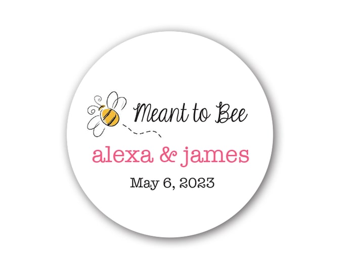 Meant to Bee Labels, Meant to Bee Favor Stickers, Wedding Labels, Honey ...