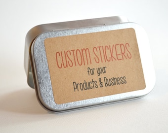 12 Kraft Bruin 3x2 inch of 2x3 inch Rechthoekige Sticker Label Tags - Aangepaste Sticker Afdrukken