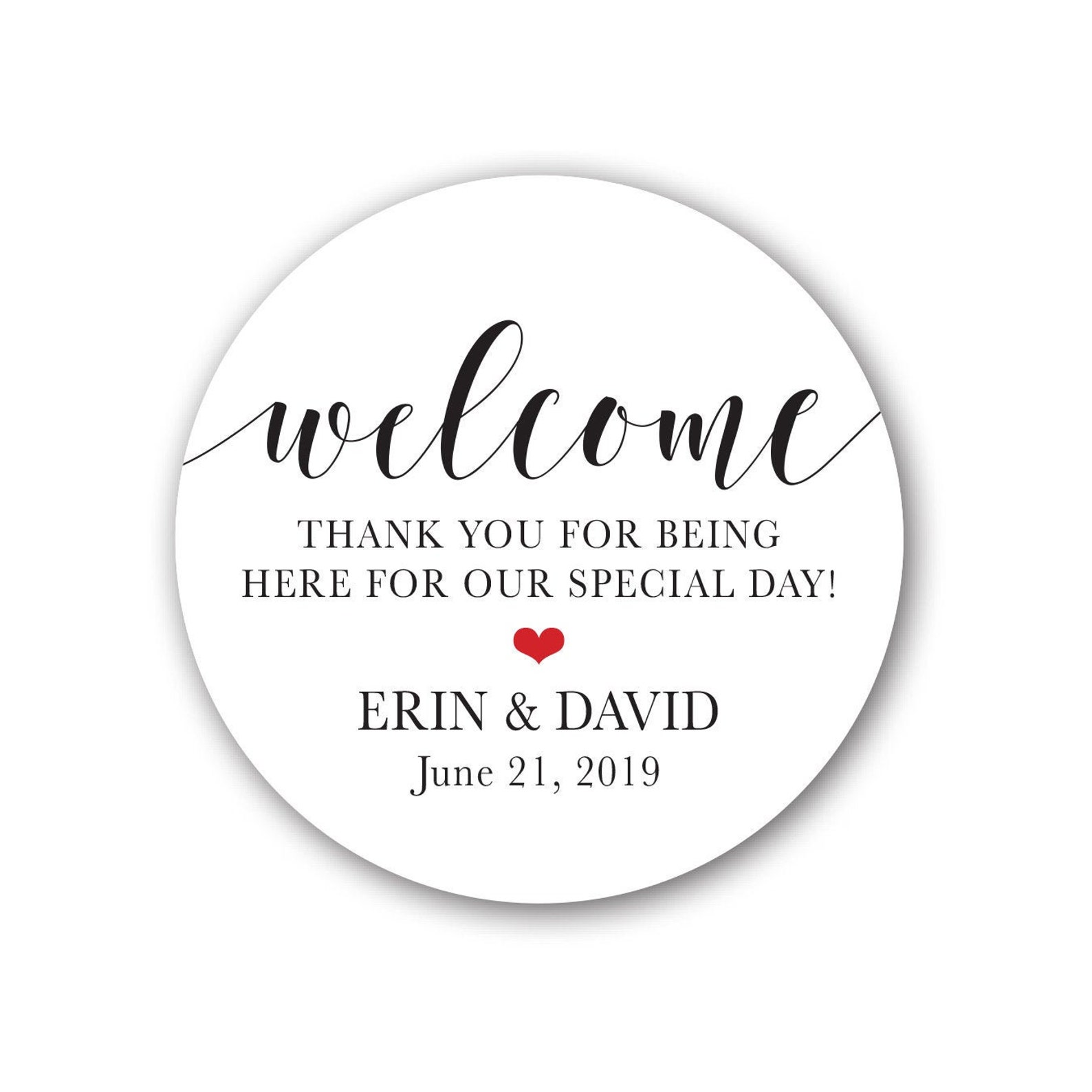 LARGE Glossy Round Sticker Labels Wedding Favor & Gift Bag Etsy