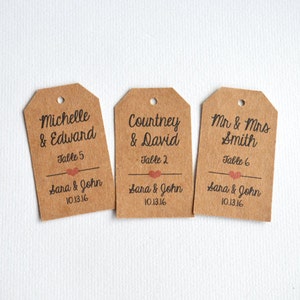 Escort Card Tags 1.25 x 2.25 - Placecards - Personalized Guest Tags - Wedding Seating Cards - Escort Tags