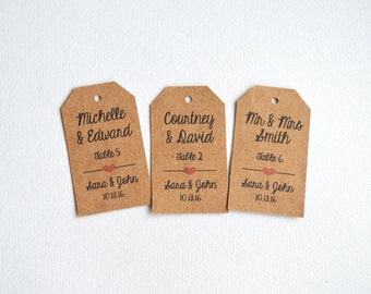 Escort Kaart Tags 1.25 x 2,25 - Placecards - gepersonaliseerde gast - huwelijk zitplaatsen kaarten - Escort Tags Tags