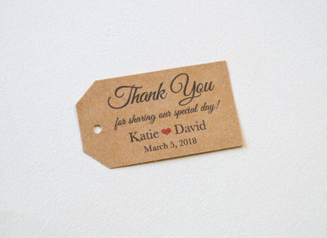 Thank You for Sharing Our Special Day Kraft Brown Label Tags | Etsy