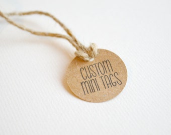 Mini 1 inch or 1.25 inch Custom Tag - Product and Merchandise Tag - Small Custom Gift, Merchandise, Jewelry, Cosmetic Tags