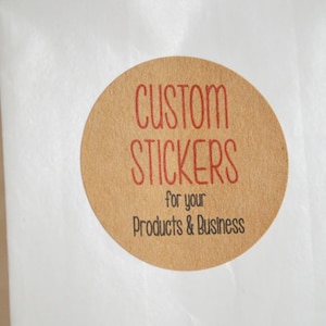 30 Kraft Brown 1.5&quot; Round Sticker Label Tags - Custom Sticker Printing