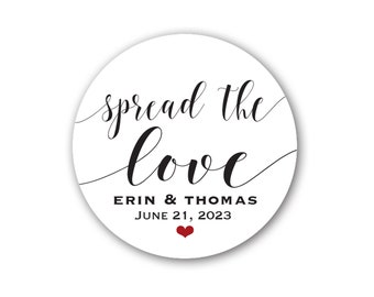 Spread the Love Labels, 1.25, 1.5, 2 or 2.5 inch, Round Sticker Label Tags  - Custom Wedding Favor & Gift Stickers - Spread the Love 2