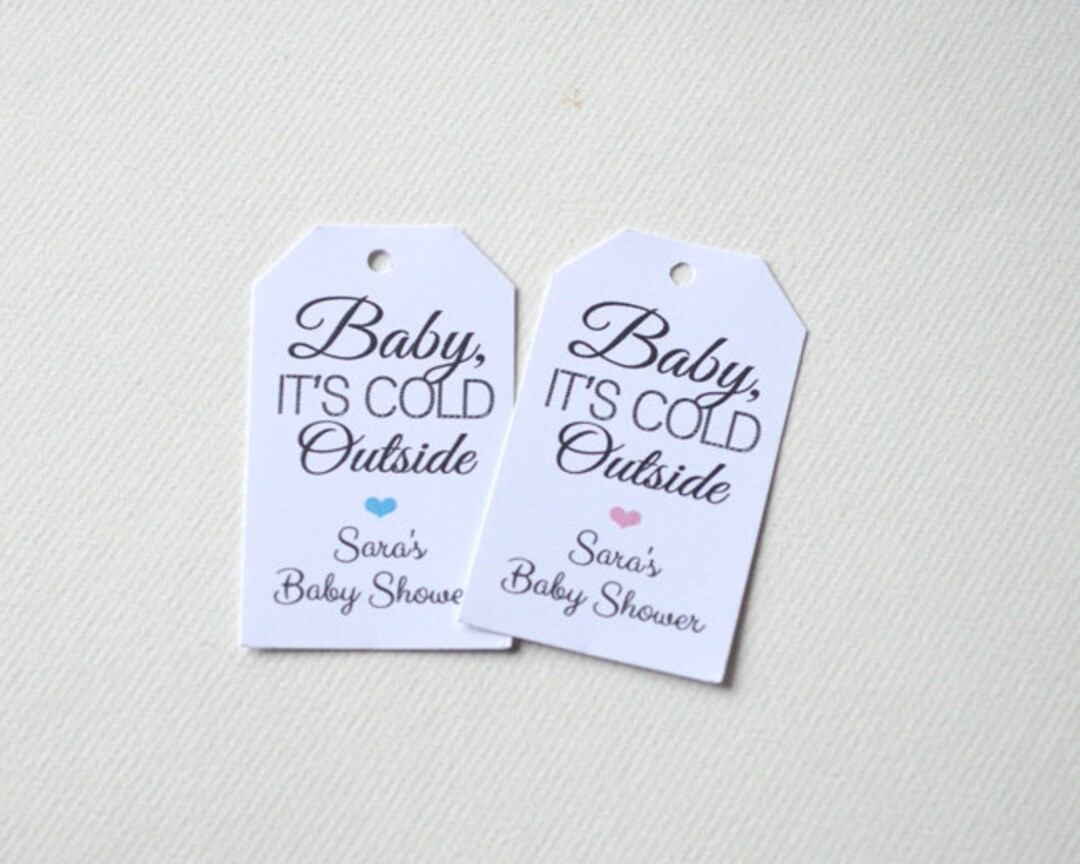 Baby It's Cold Outside Favor Tags Custom Gift Tags, Baby Shower Tags ...