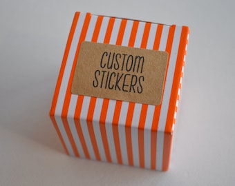 50 Kraft Brown 1 x 1.5 Rectangle Sticker Label Tags - Custom Sticker Printing