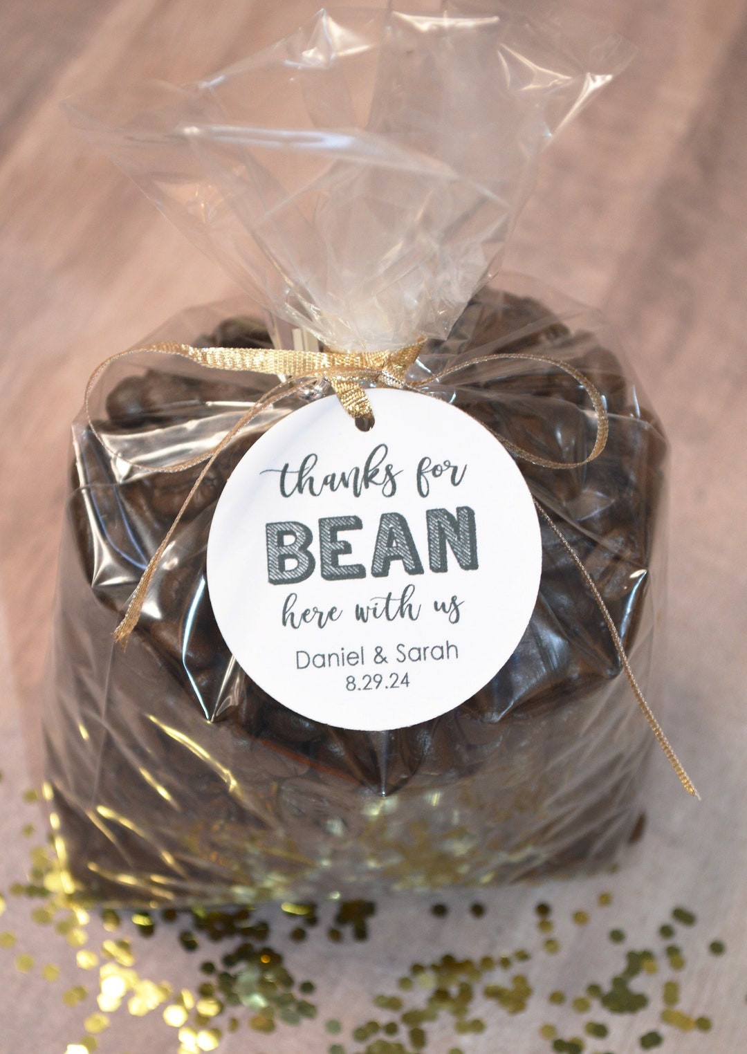 Thanks for BEAN Here, Coffee Tags, Coffee Bean Labels, Wedding Favors