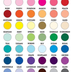 Puede incluir: Una tabla de 48 muestras de color con nombres para cada color. Los colores est&aacute;n dispuestos en filas y columnas, con los nombres de los colores impresos encima de cada muestra.