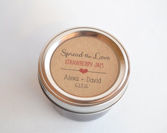 12 Kraft 2.5 "Ronde Sticker Label Tags - Aangepaste Huwelijksgunst & Gift Tags - Spread the Love Kraft