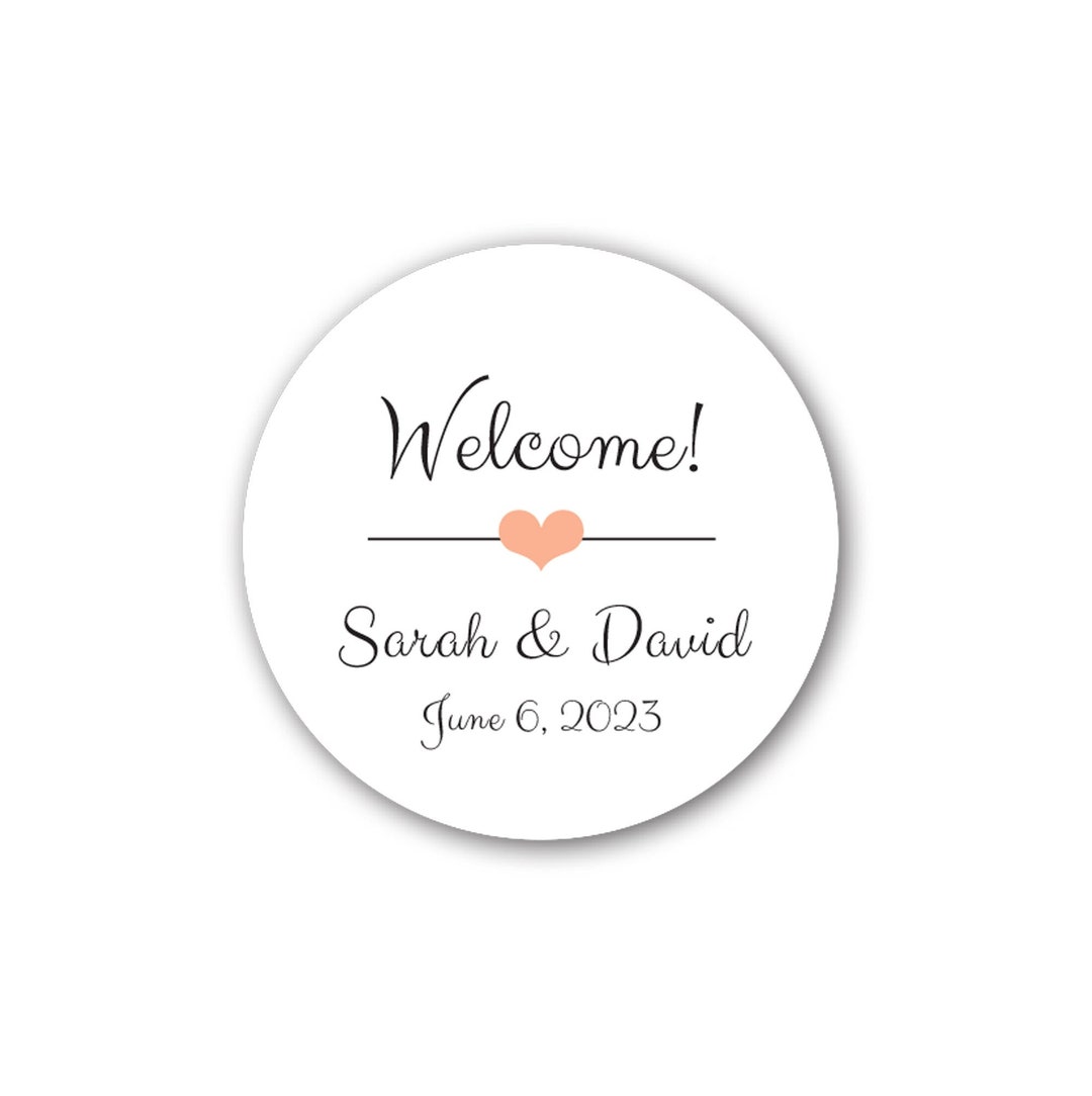 LARGE Glossy Round Sticker Labels Wedding Favor & Gift Bag Labels