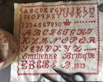 sampler abecedario francese