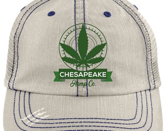 Chesapeake Bay Hemp Distressed Unstructured Trucker Cap