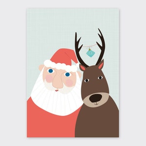 Postkarte Weihnachten, Weihnachtsfreunde, Format A6, Weihnachtskarte, Weihnachtspost, Feiertage, Illustration