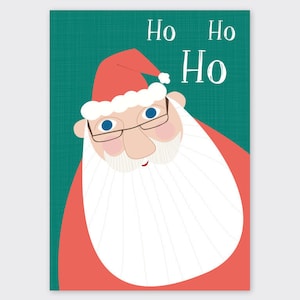 Cartolina Natale, Formato A6, Babbo Natale, Biglietto di Natale, Hohoho, Post di Natale, Vacanze, Illustrazione