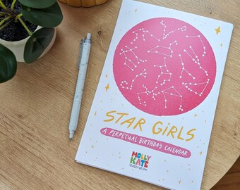 Star Girls Perpetual Zodiac Birthday Calendar