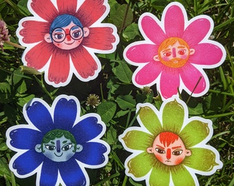 Flower Power Friend Vinyl Sticker