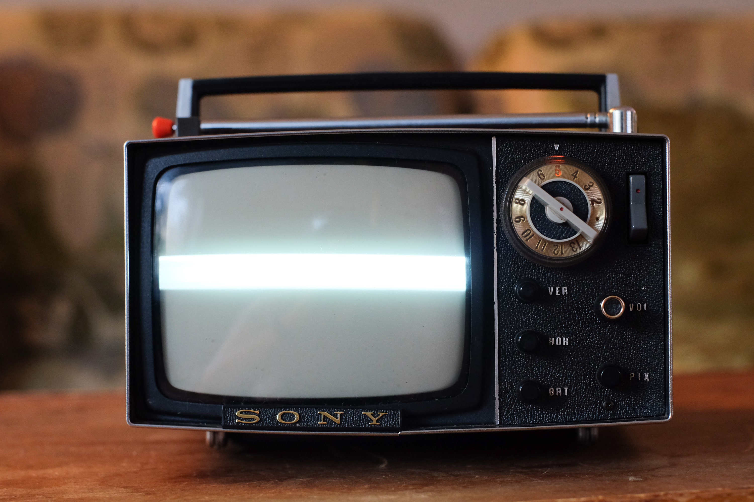 NON-WORKING Vintage 1960s Portable Sony 5-303w Micro TV // Black