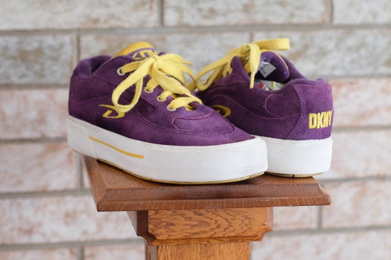 90s Purple and Yellow DKNY Active Platform Sneaker
