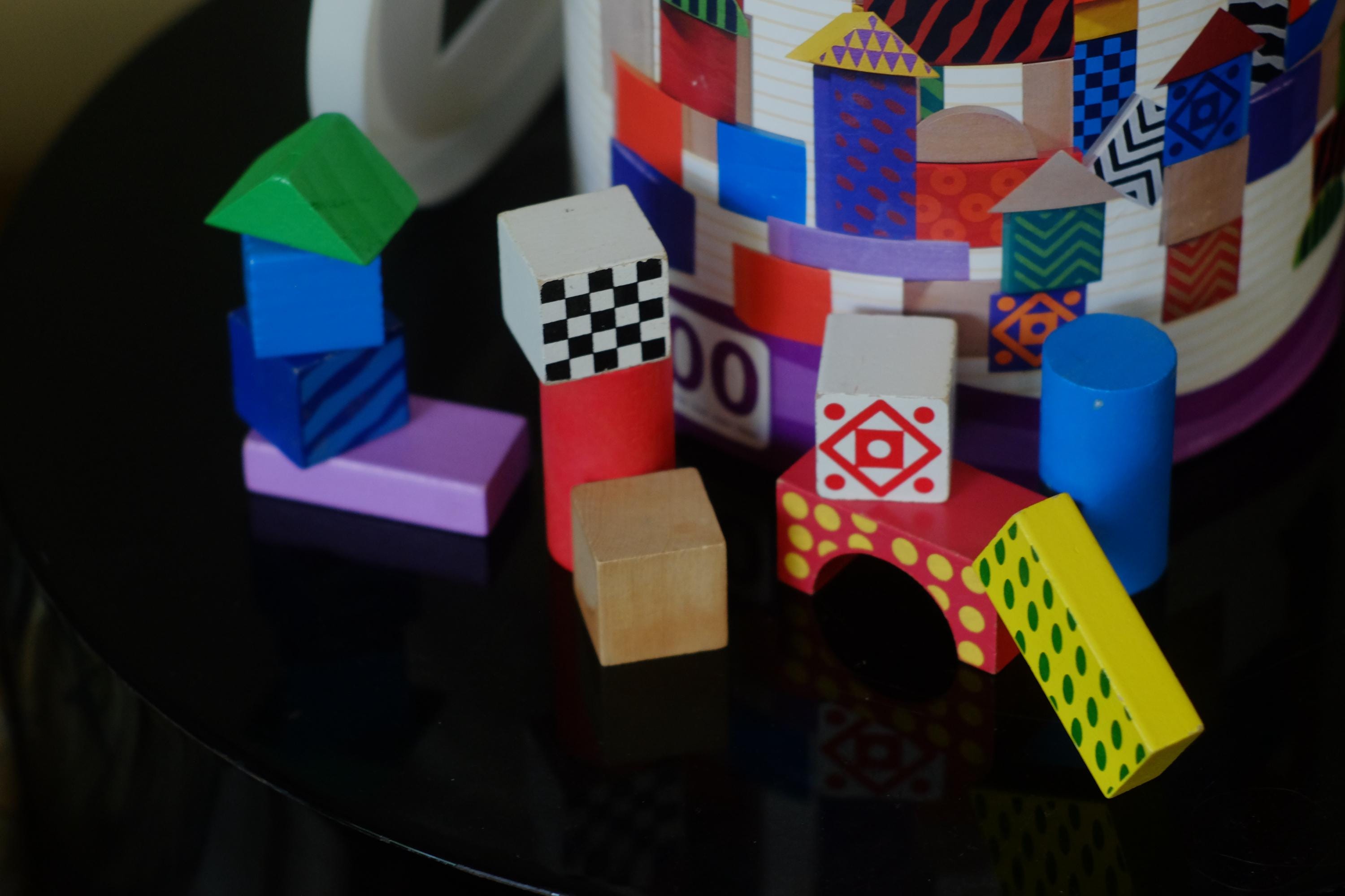 Vintage Lillian Vernon Wooden Block Set // Pomo 90s 00s Kids Blocks ...
