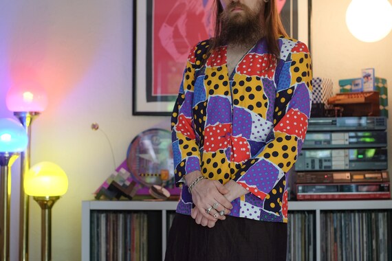 Tanner Suit Jacket // Abstract Patchwork Paper Do… - image 2