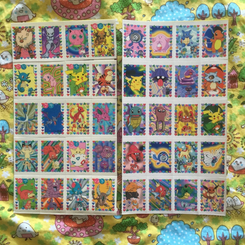 Set of 40 Vintage Pokemon Stamp Stickers Shiny - Etsy