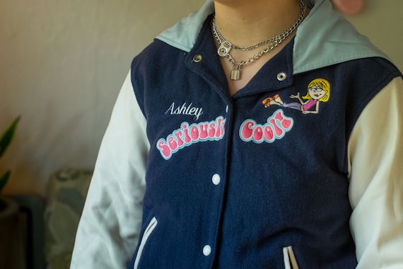 Hooded letterman clearance jacket