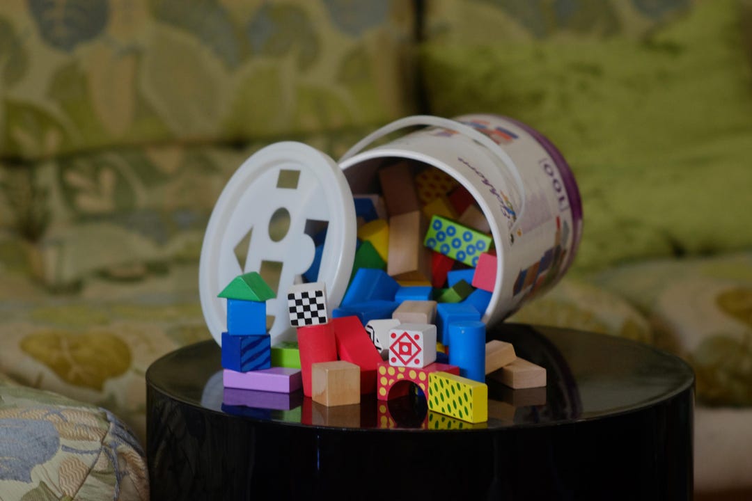 Vintage Lillian Vernon Wooden Block Set // Pomo 90s 00s Kids Blocks ...