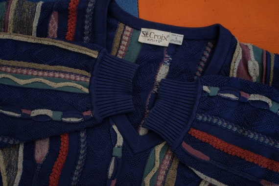 St. Croix Knit Pullover V-Neck Sweater // Coogi S… - image 5