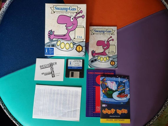 Vtg Educational Macintosh Game Swamp Gas Visits the USA