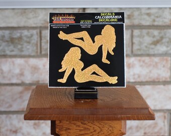 Gold Sparkle Mudflap Girls Decal Stickers // Awooga Wowza Thick Classy