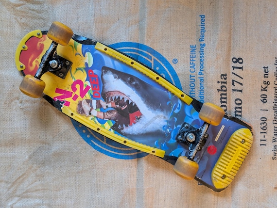 Late 80s Vintage NASH Skateboard N 2 Deep Shark Attack // Bumpers