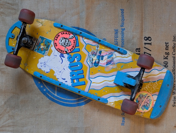 Vintage 1980s Street Sucker Skateboard Mac's Froster With Rail