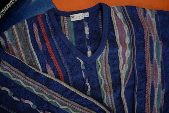 St. Croix Knit Pullover V-Neck Sweater // Coogi S… - image 1