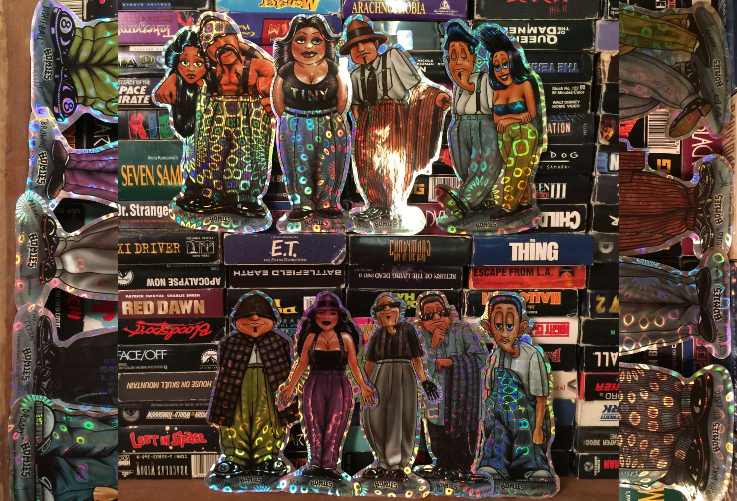 Vintage Big XL Homies Stickers Die Cut Reflective Shiny 6" 6.5" 7" Tall Stickers 90s 1990s Latinx Dope Los Angeles Cholo Chola