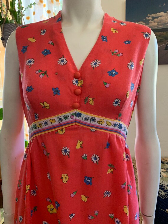 60s WILDFLOWER vintage Novelty Print Sleeveless B… - image 2